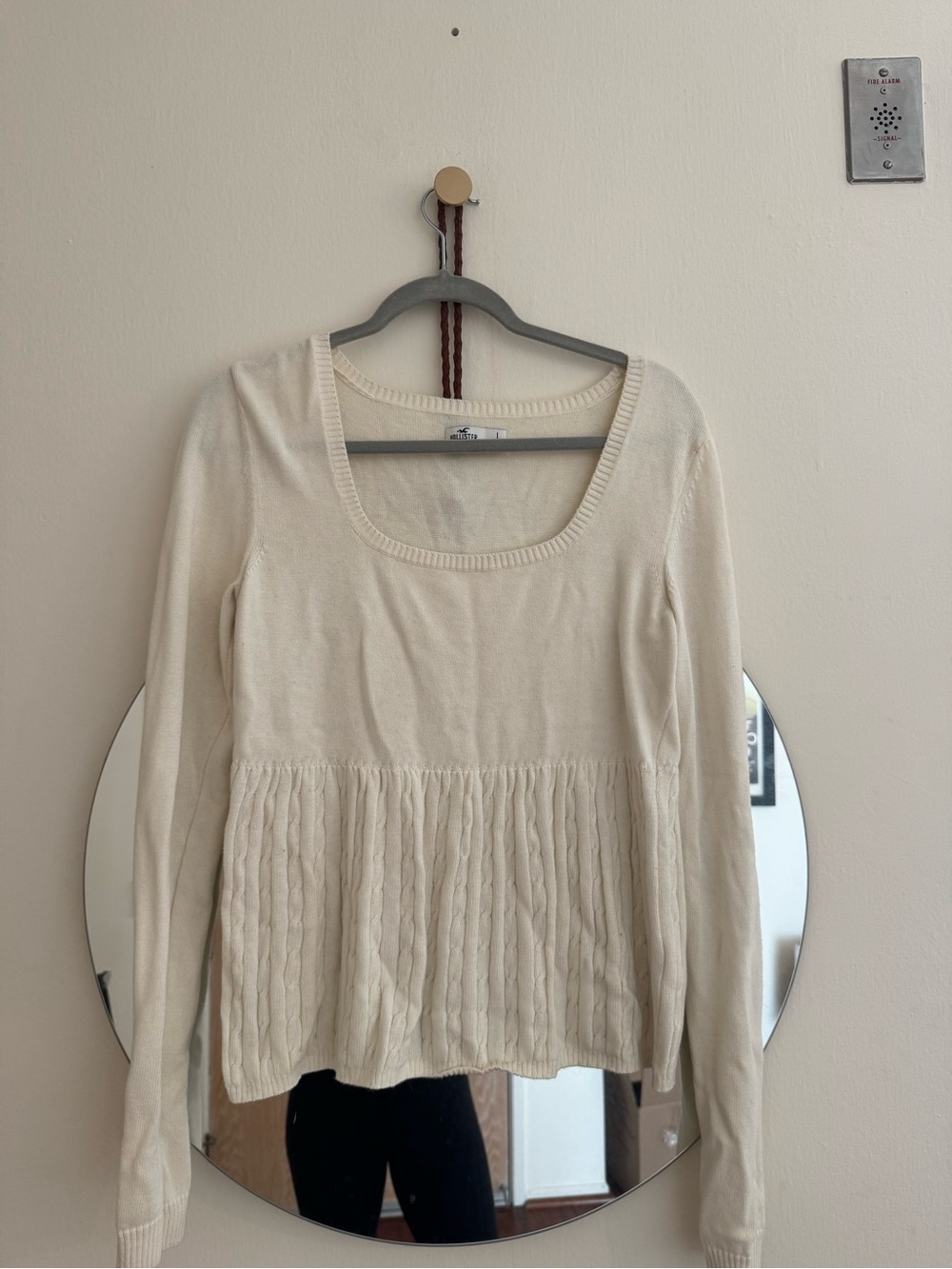 Two (white &blue) Hollister Y2K-style babydoll long-sleeve sweater top - Picture 2 of 3